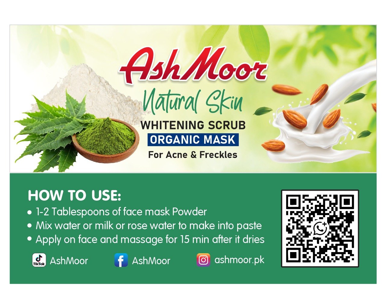 ashmoor natural skin whitening scrub for acne & freckles 60 gram ashmoor natural skin whitening scrub for acne & freckles 60 gram